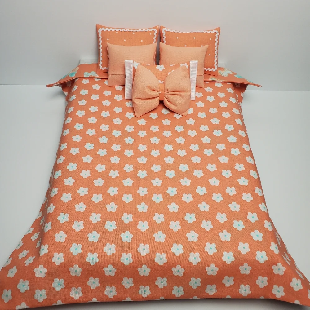 Barbie Floral Peach Bedding Set 1:6 Scale
